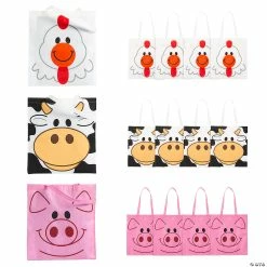 Brand new ๐ 15" x 17" Large Nonwoven Animal Tote Bags - 12 Pc. โ๏ธ