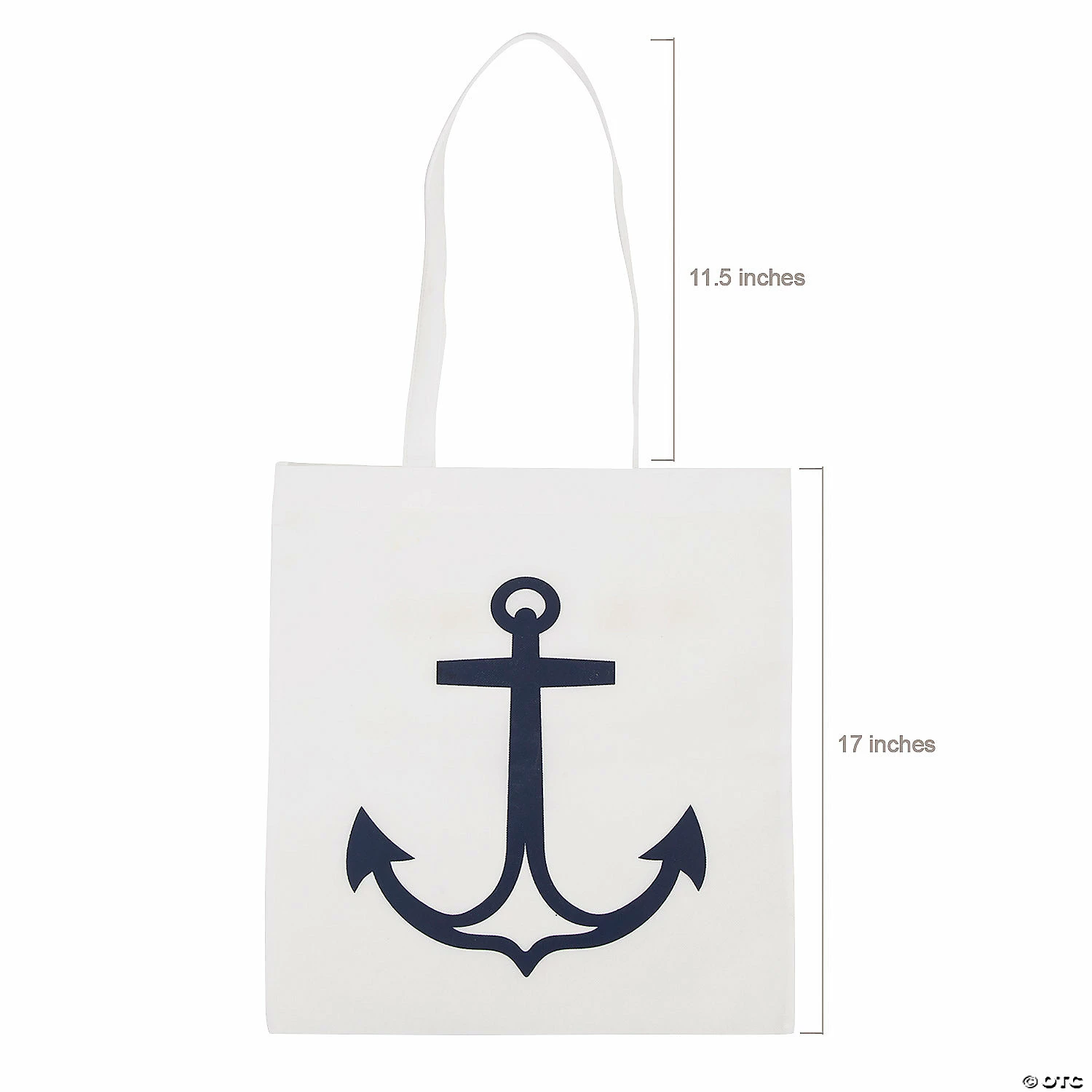 Cheap ๐ 15" x 17" Large Nonwoven White Anchor Tote Bags - 12 Pc. ๐ - Image 2