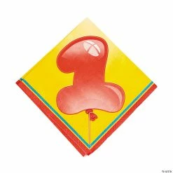 Deals ⭐ 1st 🥳 Birthday Bear Number 1 Balloon Luncheon Napkins - 16 Pc. 🔥