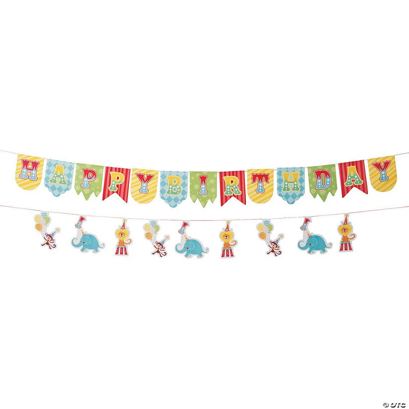 Cheap π₯ 1st π Birthday Circus Garland - 2 Pc. βοΈ