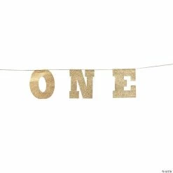 Outlet 🔔 1st 🥳 Birthday Gold Glitter Garland 👍