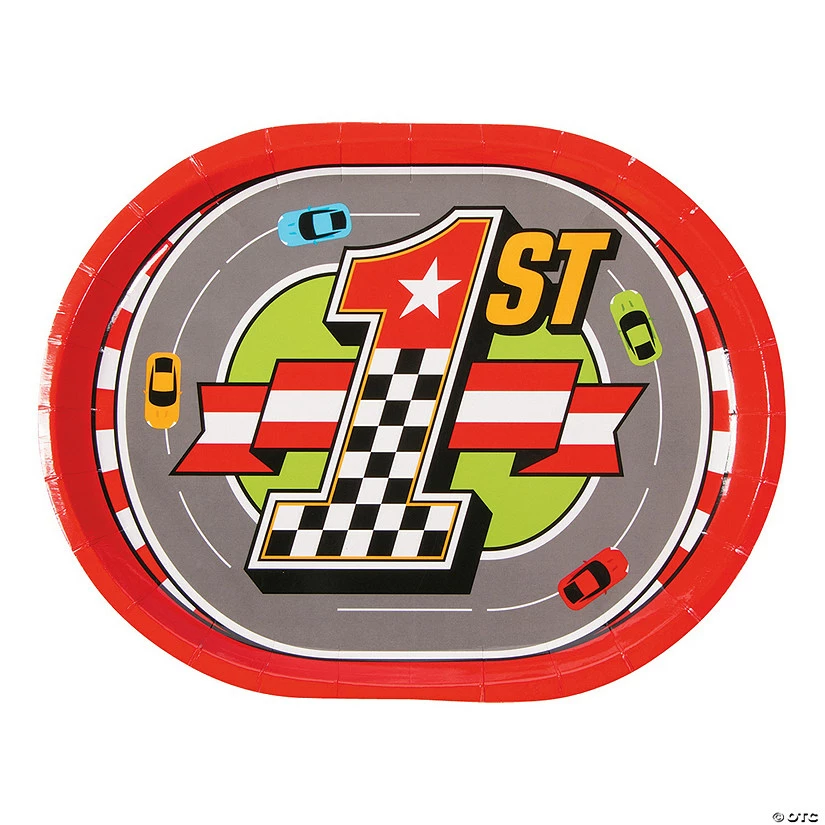 Discount 🔥 1st 🎂 Birthday Race Car Paper Dinner Plates - 8 Ct. 😀
