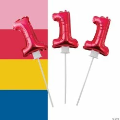 Discount ⌛ 1st 🎂 Birthday Self-Inflating 6" Mylar Balloons - 6 Pc. 🛒