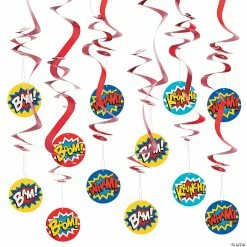 Cheap 🔥 28" Superhero Hanging Swirls - 12 Pc. ❤️