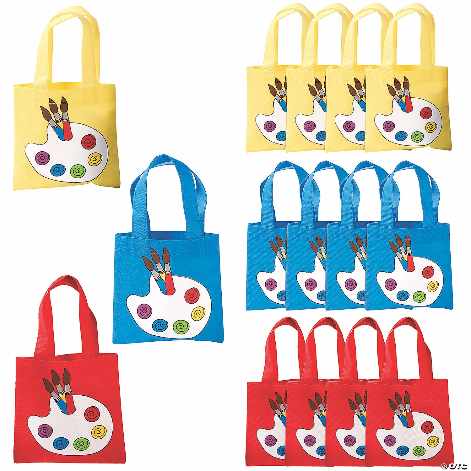 Promo π 6" x 6" Mini Little Artist Nonwoven Tote Bags - 12 Pc. π