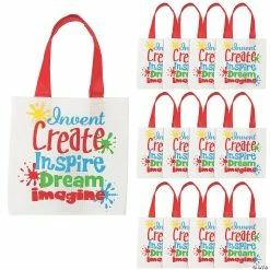 Budget ๐ 6" x 6" Mini Nonwoven Little Artist Tote Bags - 12 Pc. ๐คฉ