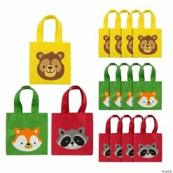 Deals ๐ 6" x 6" Mini Nonwoven Woodland Party Tote Bags - 12 Pc. โ