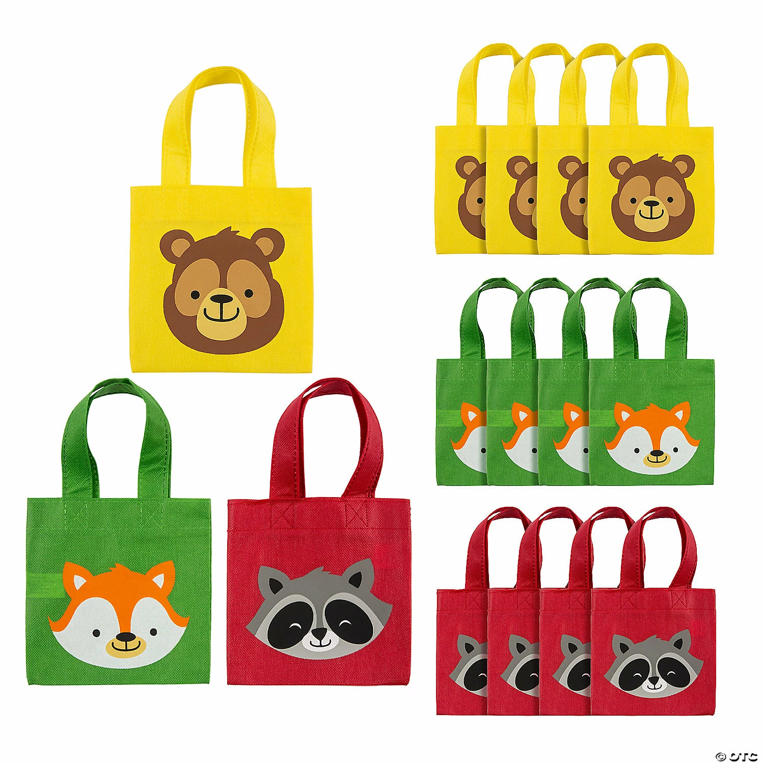 Deals π 6" x 6" Mini Nonwoven Woodland Party Tote Bags - 12 Pc. β