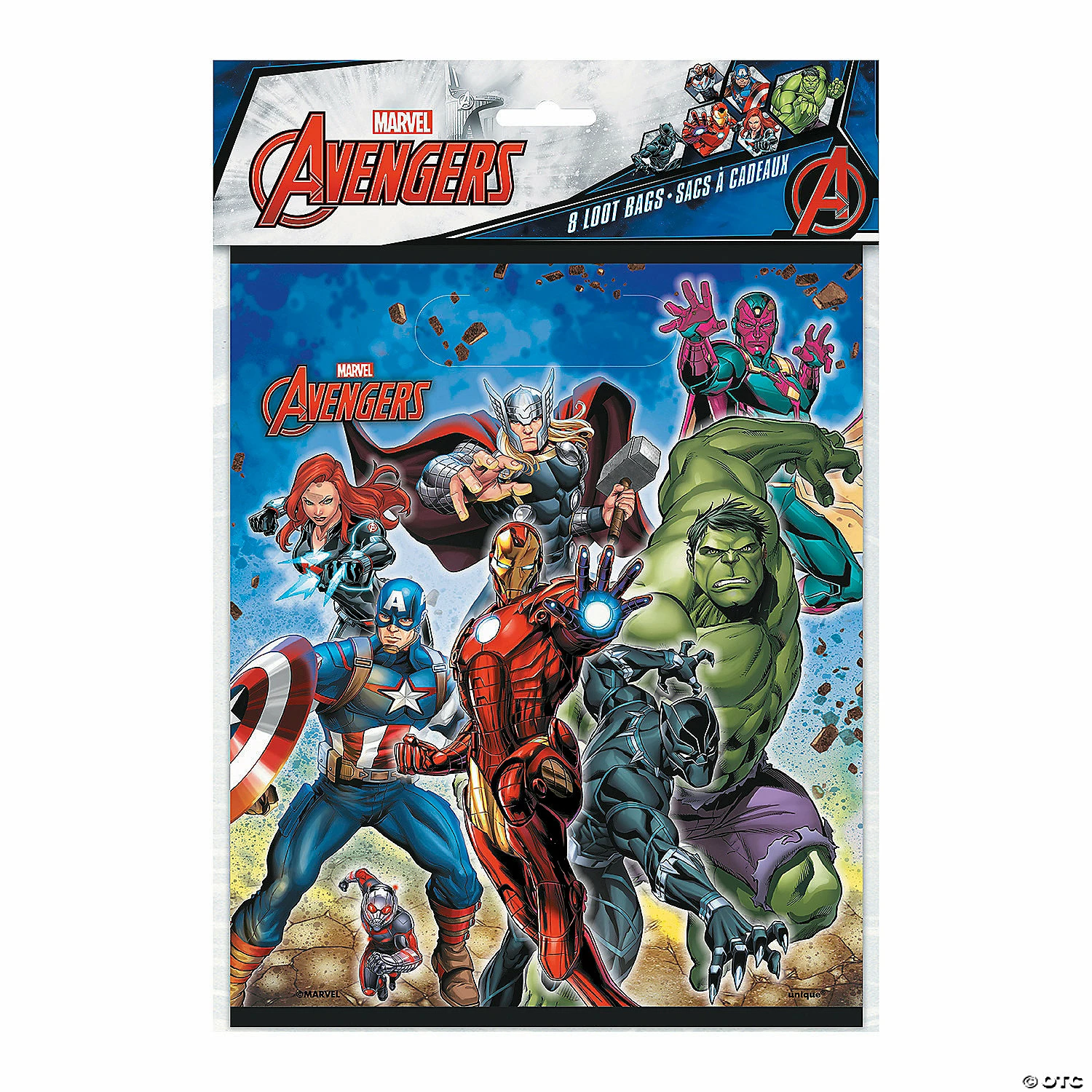 Promo π₯ 7 1/2" x 11" Medium Marvel Comics The Avengersβ’ Plastic Goody Bags - 8 Pc. π - Image 2