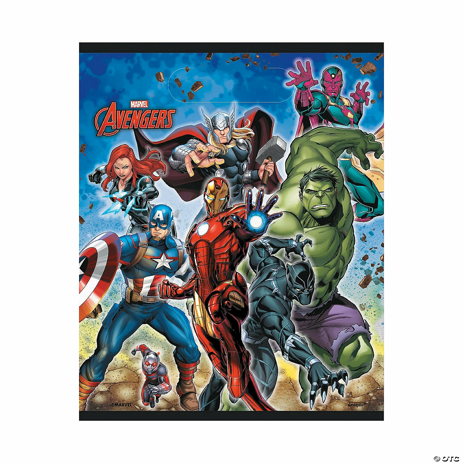Promo π₯ 7 1/2" x 11" Medium Marvel Comics The Avengersβ’ Plastic Goody Bags - 8 Pc. π