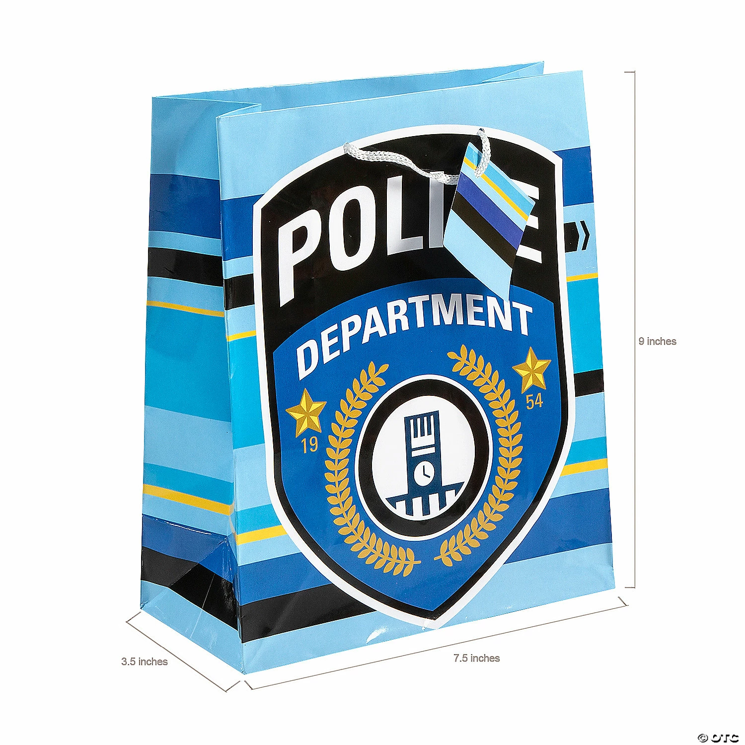 Buy 𧨠7 1/2" x 9" Medium Police Party Paper Gift Bags - 12 Pc. π - Image 2