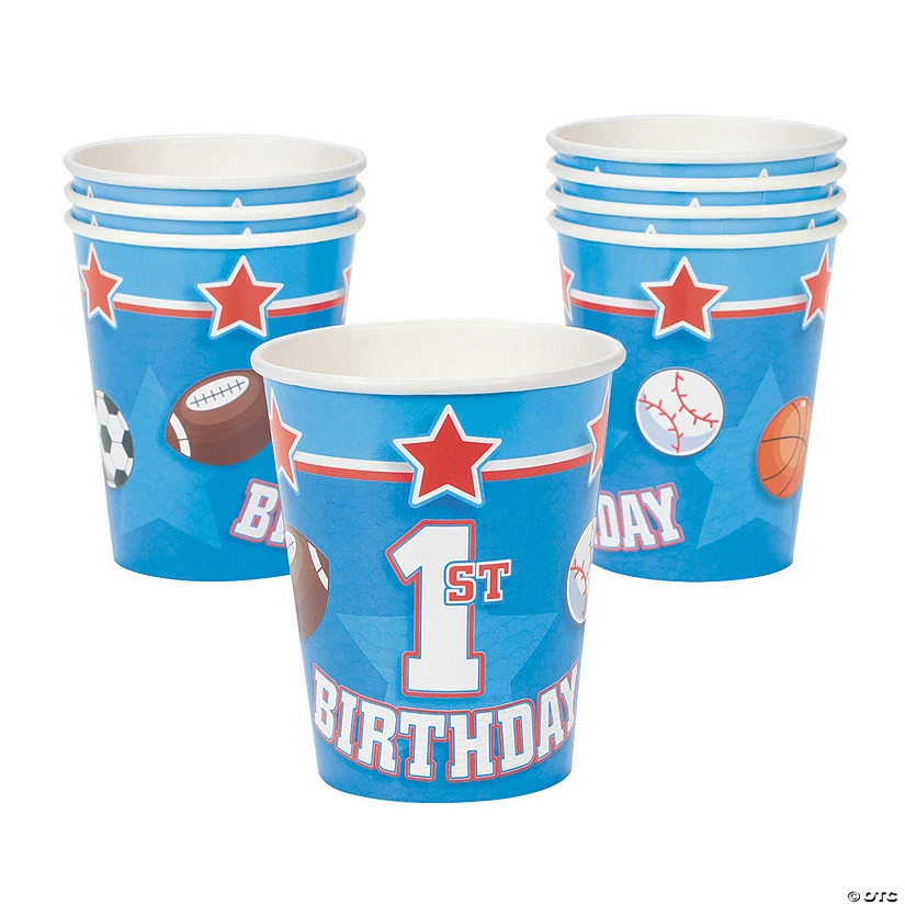 Outlet π₯° All Star 1st π Birthday Ball Sports Paper Cups - 8 Ct. π