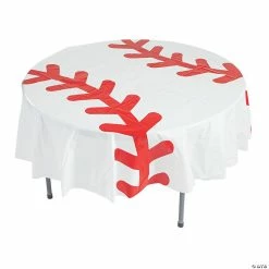 Budget 😀 Baseball Round Plastic Tablecloth ✔️