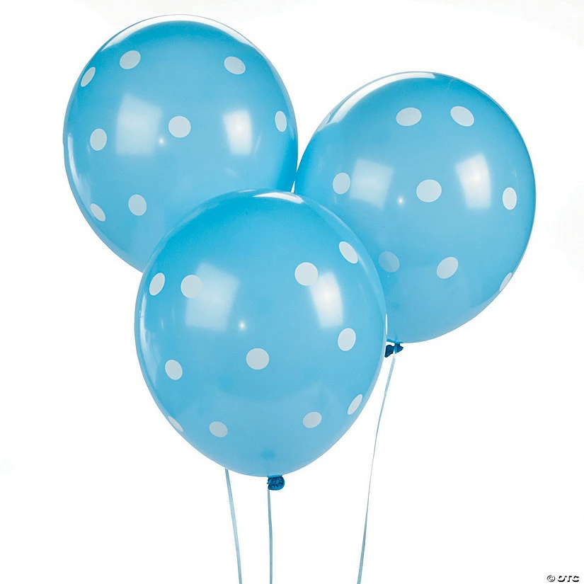 Deals π Blue Polka Dot 11" Latex Balloons β