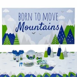 Discount 🎉 Born to Move Mountains Baby Shower Tableware Kit for 24 Guests ✨