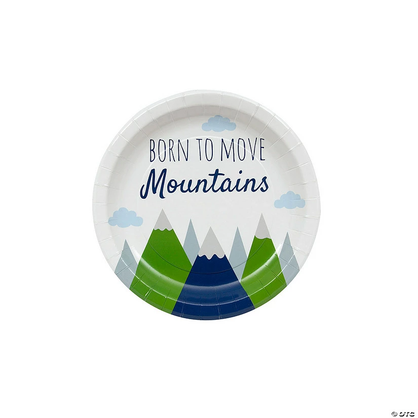 Promo 🥰 Born to Move Mountains Paper Dessert Plates - 8 Ct. 😀