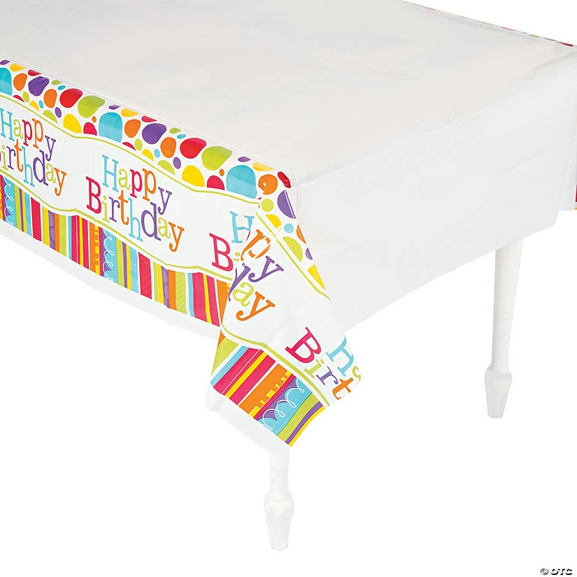 Flash Sale π Bright & Bold Happy π₯³ Birthday Tablecloth π