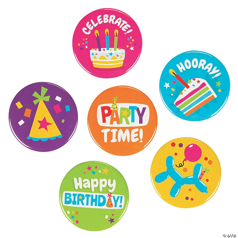 Top 10 π₯° Bright π Birthday Buttons - 24 Pc. π§¨