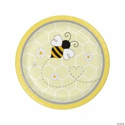 New 🔔 Bumblebee Party Round Paper Dessert Plates - 8 Ct. 🔔