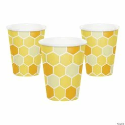 Budget 🛒 Bumblebee Party Yellow Paper Cups - 8 Pc. ✨
