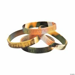 New ❤️ Camouflage Army Sayings Rubber Bracelets - 12 Pc. 🥰