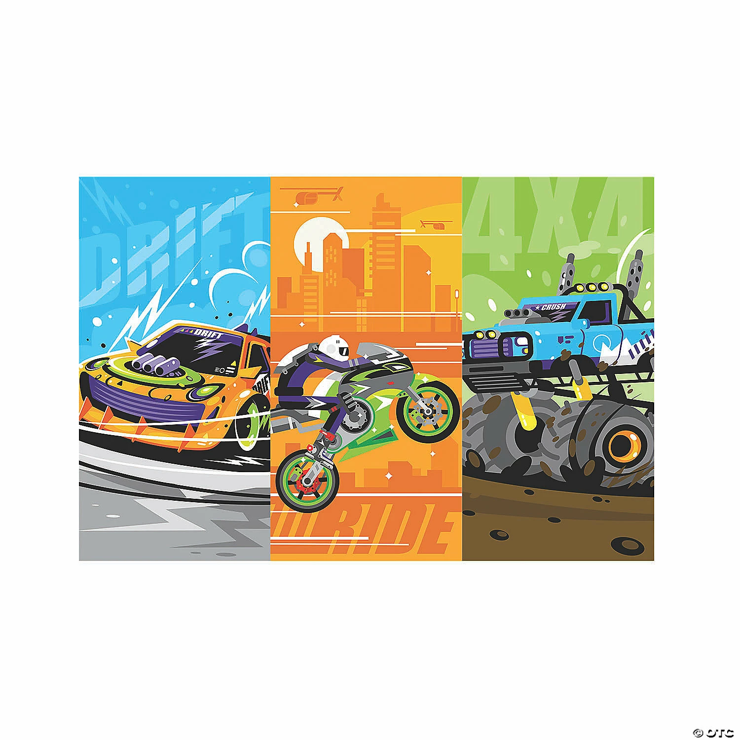 Promo 🥰 Cars & Trucks Backdrop - 3 Pc. ✨