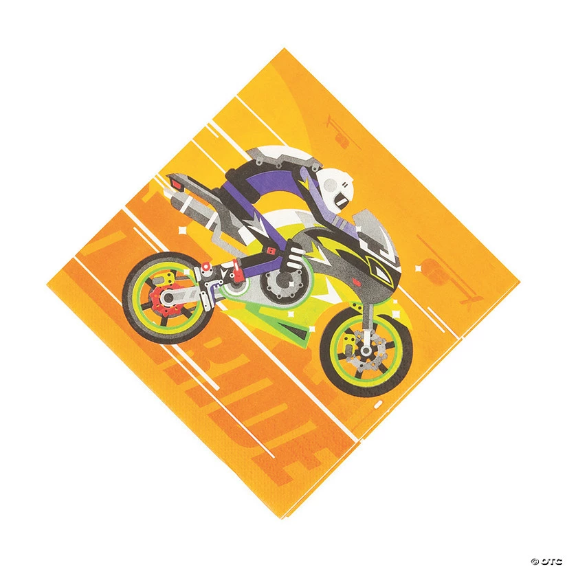Buy π Cars & Trucks Motrocycle Rider Luncheon Napkins - 16 Pc. π