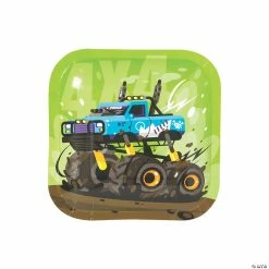Cheapest 💯 Cars & Trucks Square Paper Dessert Plates - 8 Ct. 🎉