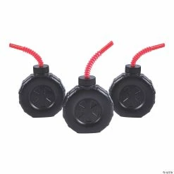 Discount ❤️ Cars & Trucks Tire Molded Plastic Cups with Straws - 12 Ct. 😍