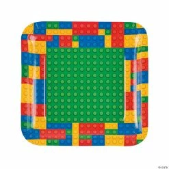 Coupon 🧨 Color Brick Party Paper Dinner Plates - 8 Ct. 🎉
