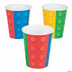 Deals 💯 Color Brick Red, Blue, Yellow & Green Paper Cups - 8 Pc. ✨