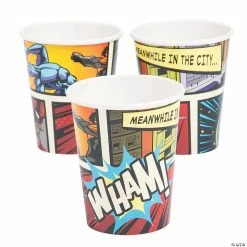 Discount 👍 Comic Panel Superhero Paper Cups - 8 Pc. 🎁