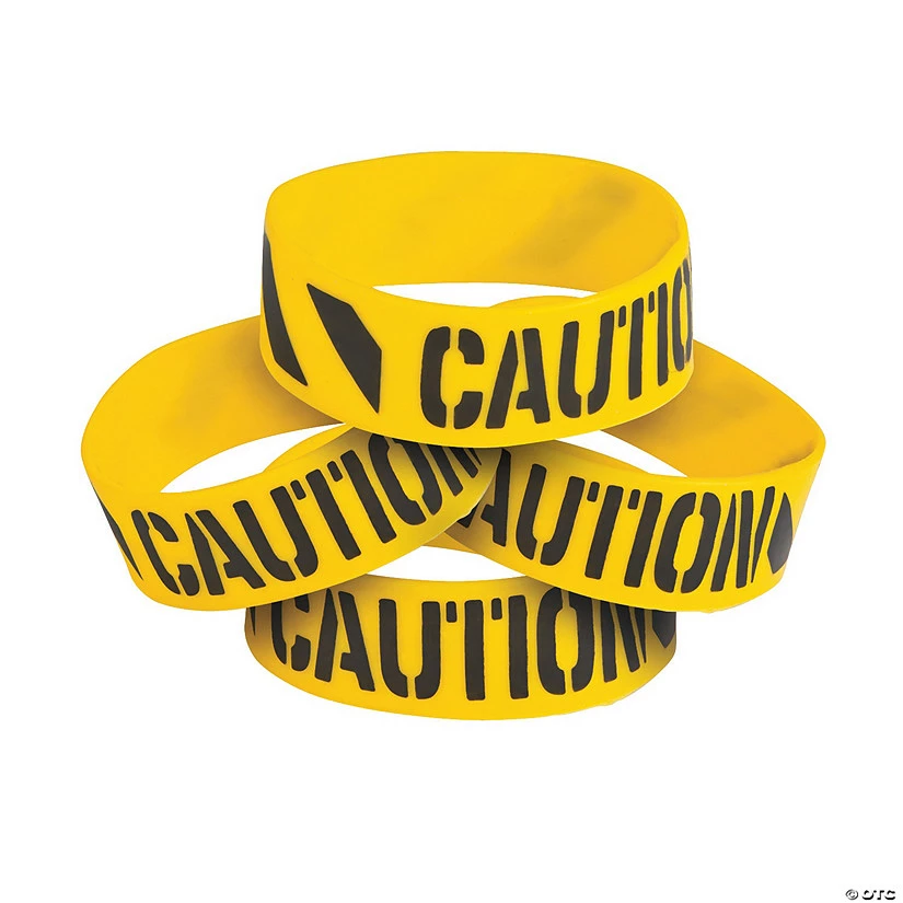 Budget β Construction Big Band Rubber Bracelets - 12 Pc. π