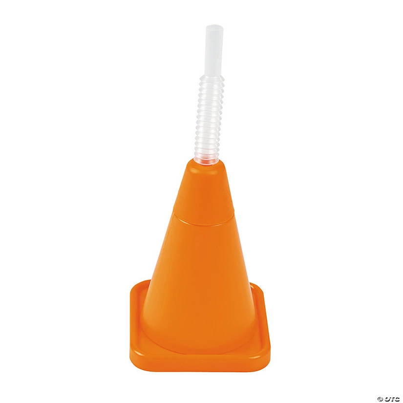 Outlet β Construction Cone Molded Cups with Straws - 8 Ct. π