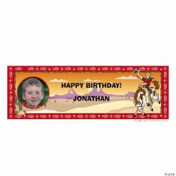 Promo 🛒 Cowboy Party Photo Custom Banner 🎁