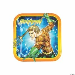 Cheap 😀 DC Comics™ Aquaman Square Paper Dessert Plates - 8 Ct. 🎁