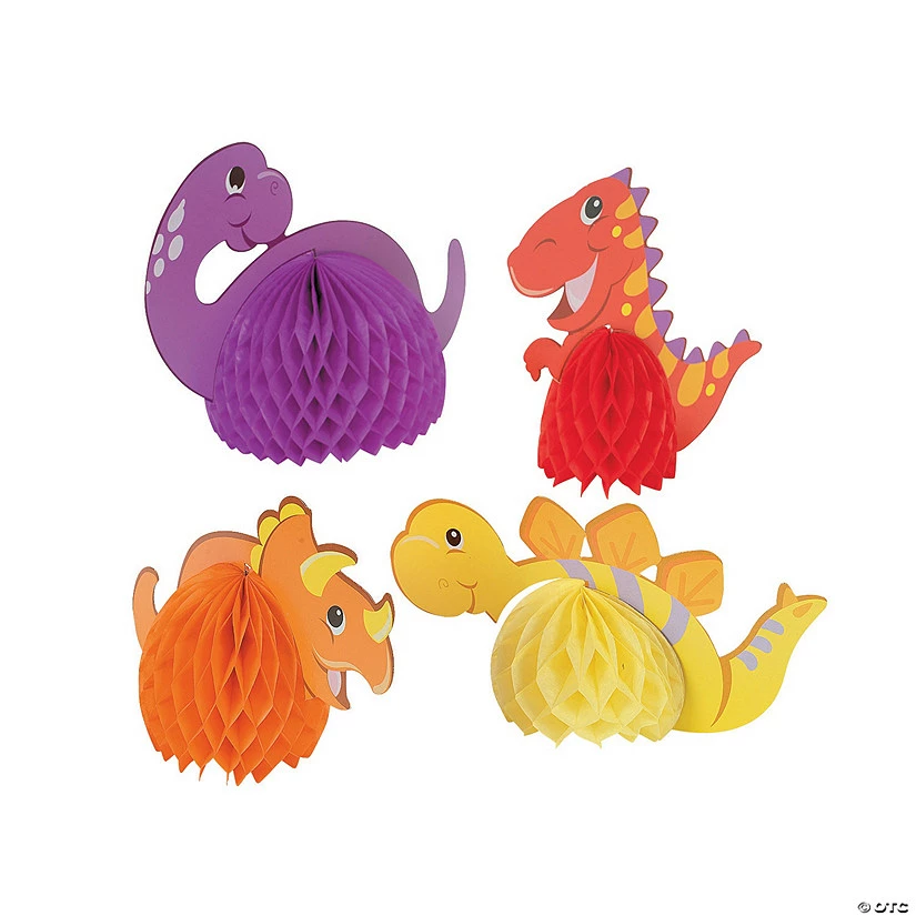 Promo ๐งจ Dinosaur 1st ๐ Birthday Centerpieces - 6 Pc. ๐