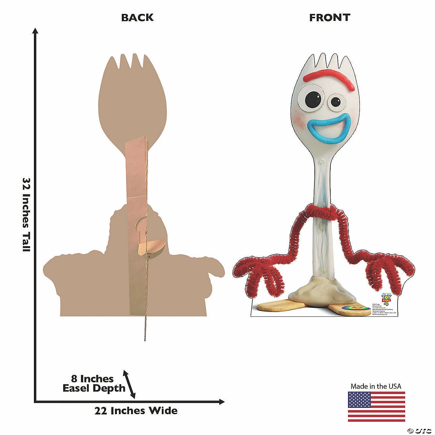 Budget π Disney Toy Story 4β’ Forky Life-Size Cardboard Stand-Up β€οΈ - Image 3