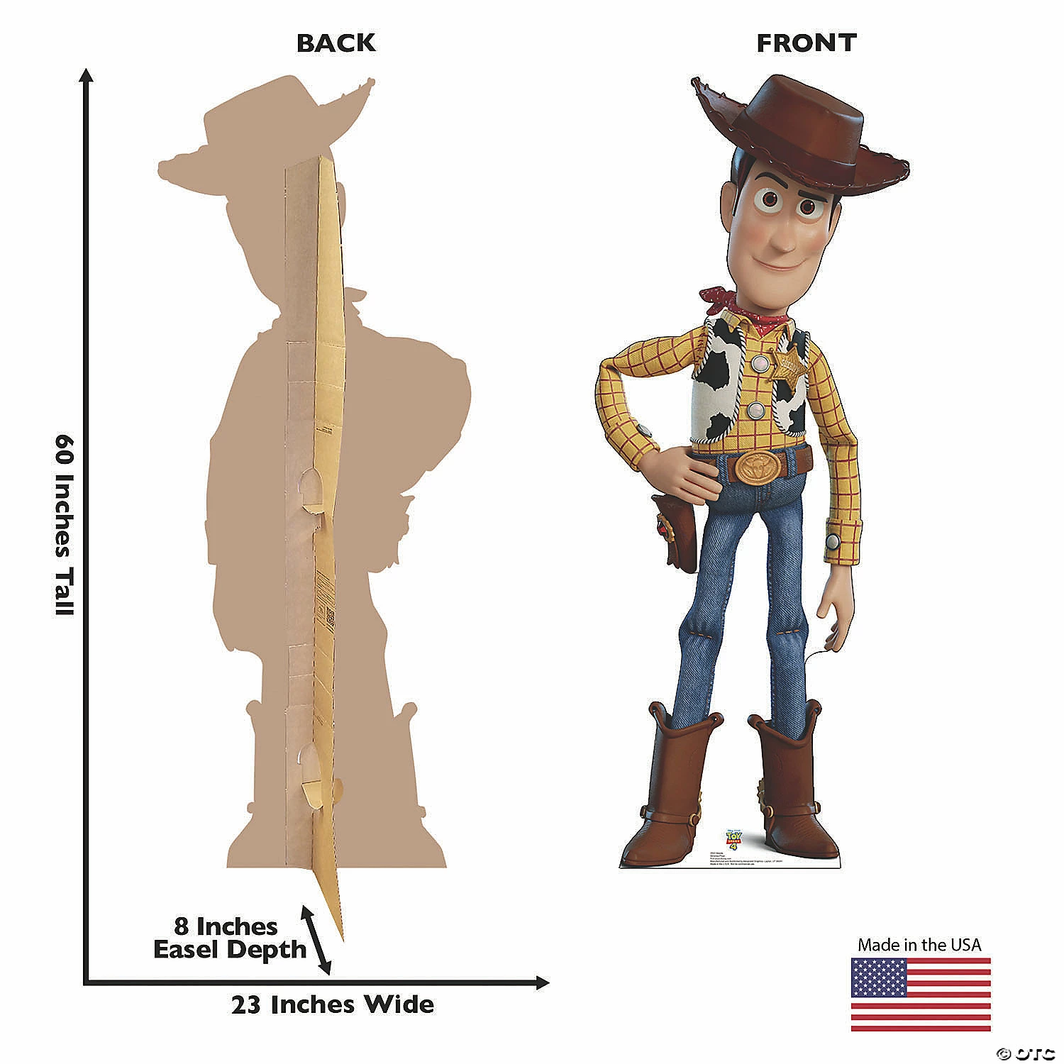 Outlet π₯ Disney Toy Story 4β’ Woody Life-Size Cardboard Stand-Up 𧨠- Image 3