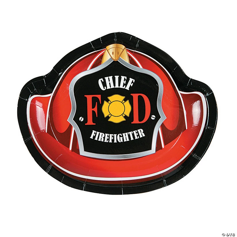 Deals π Firefighter Party Fireman Hat Paper Dessert Plates - 8 Ct. π₯