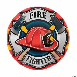 Deals 👍 Firefighter Party Paper Dinner Plates - 8 Ct. ❤️