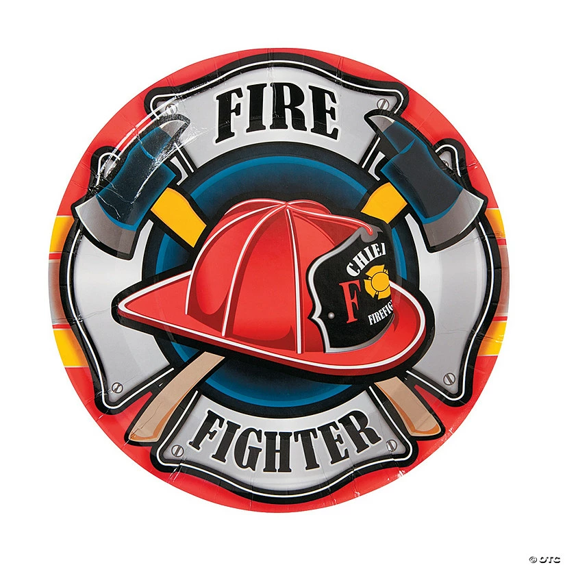 Deals π Firefighter Party Paper Dinner Plates - 8 Ct. β€οΈ