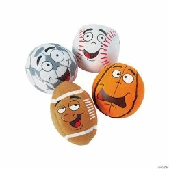 Hot Sale 💯 Funny-Faces Character Stuffed Sports Balls - 12 Pc. ⌛