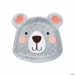 Cheapest 😉 Happy Bear Shaped Paper Dinner Plates - 8 Ct. ⭐
