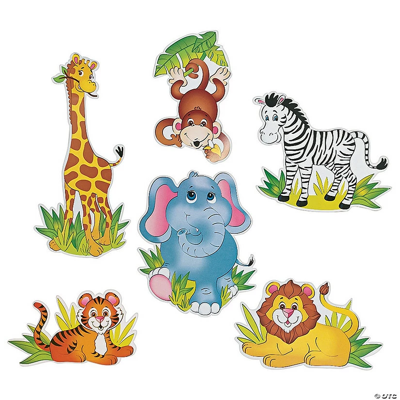 Budget π Jumbo Zoo Animal Cutouts - 6 Pc. π