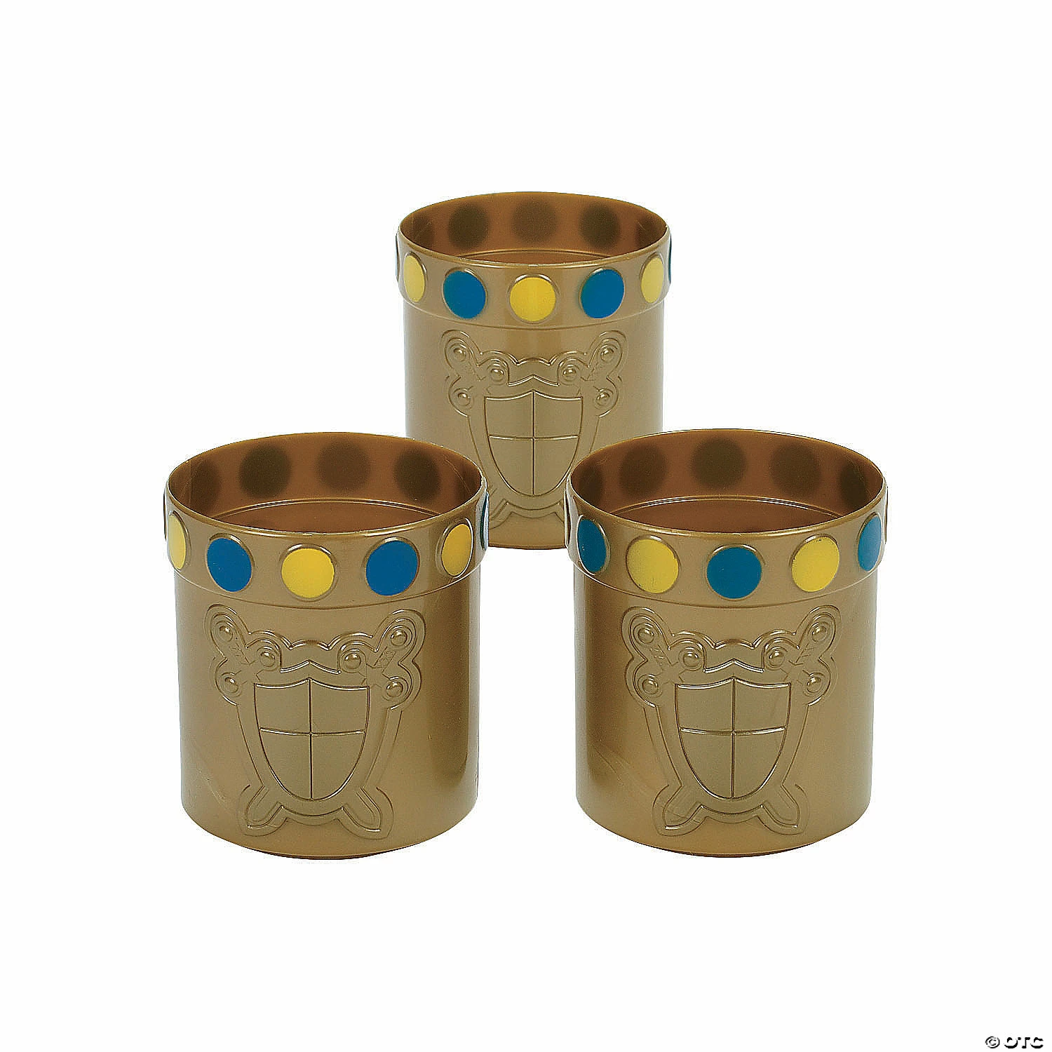 Cheapest β€οΈ Knight's Party π§₯ Coat of Arms Gold Plastic Cups - 12 Pc. π