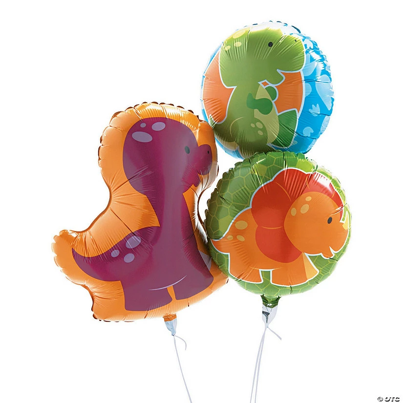 Best Pirce ๐ Little Dino 18" - 24 1/4" Mylar Balloons - 3 Pc. ๐ฅฐ