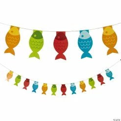 Best Sale 😀 Little Fisherman Fish Paper Pennant Banner ⌛