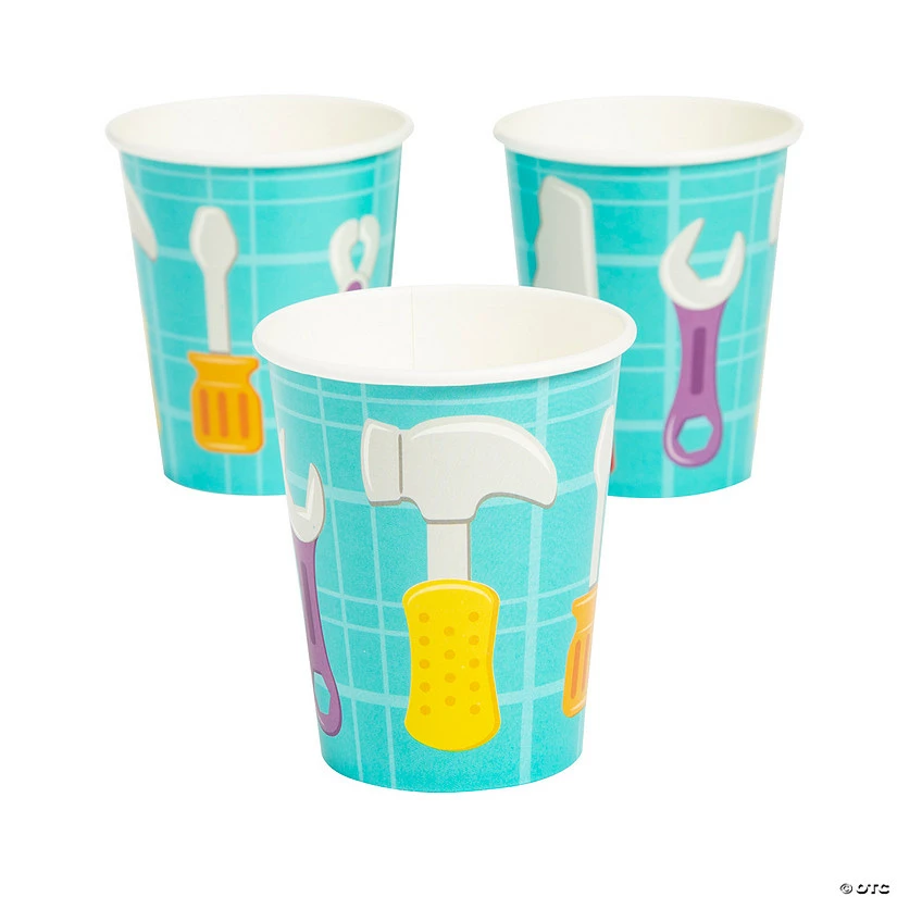 Wholesale π₯ Little Handyman Toolset Paper Cups - 8 Pc. β€οΈ