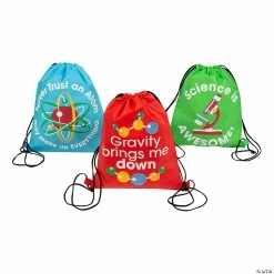 Wholesale 🛒 Medium Science Party Drawstring Bags - 12 Pc. 🛒